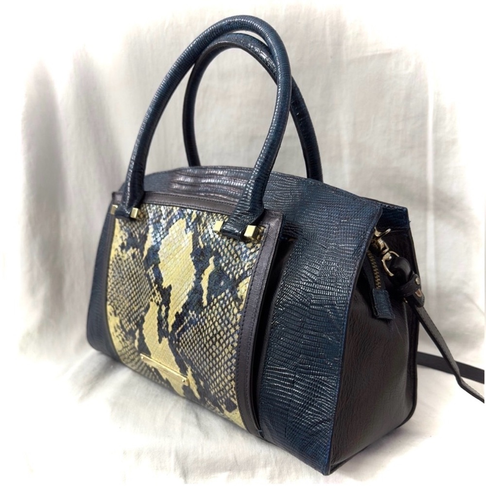 Brahmin Rare Greta Lizard & Python/Snakeskin Opal… - image 3